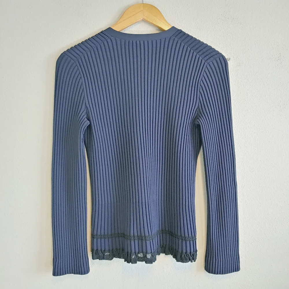 Theory Blue Ribbed Cardigan - Picture 7 of 10